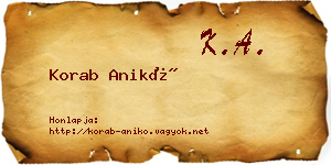 Korab Anikó névjegykártya